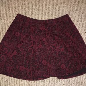 Black and red printed skirt